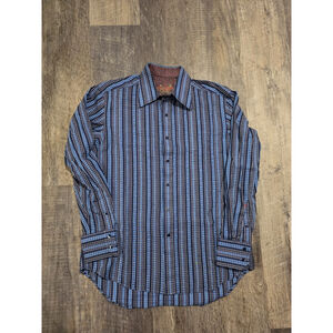Robert Graham Striped Button Up Shirt Size Medium